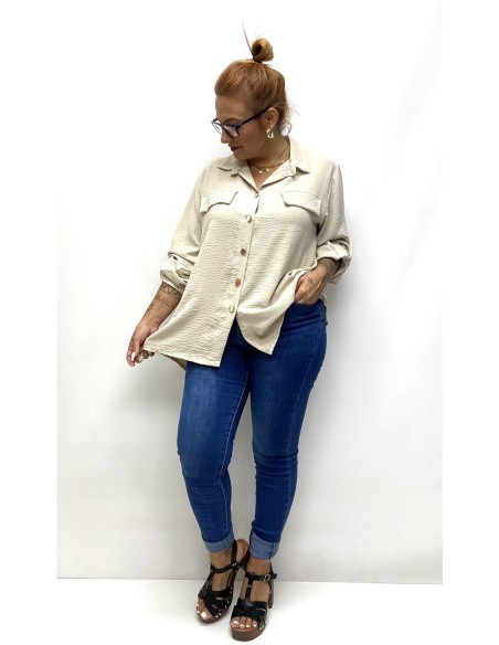 CAMISA BASIC PLUSA BEIG