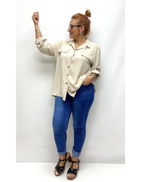 CAMISA BASIC PLUSA BEIG
