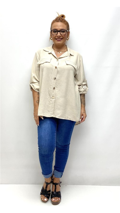 CAMISA BASIC PLUSA BEIG