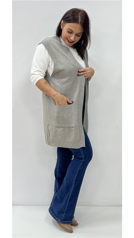 CHALEQUILLO BOLSILLO GRIS 2