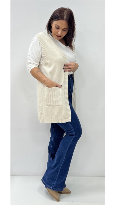 CHALEQUILLO BOLSILLO BEIG 2