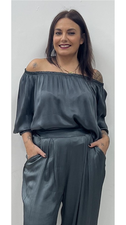 TOP SATINADO GIRONA GRIS