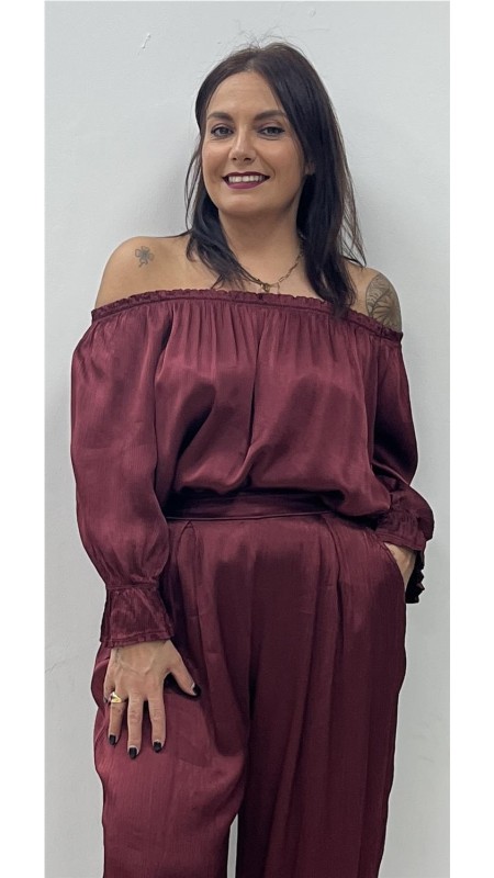 TOP SATINADO GIRONA BURDEOS