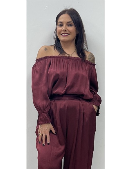 TOP SATINADO GIRONA BURDEOS