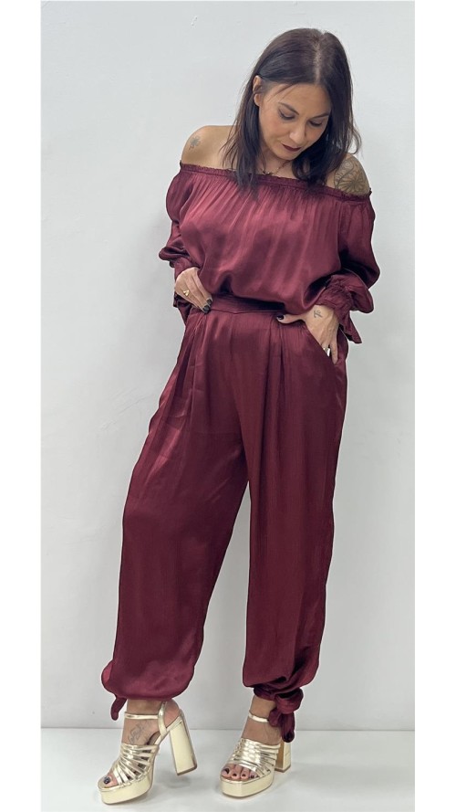 TOP SATINADO GIRONA BURDEOS