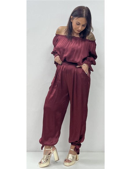 TOP SATINADO GIRONA BURDEOS