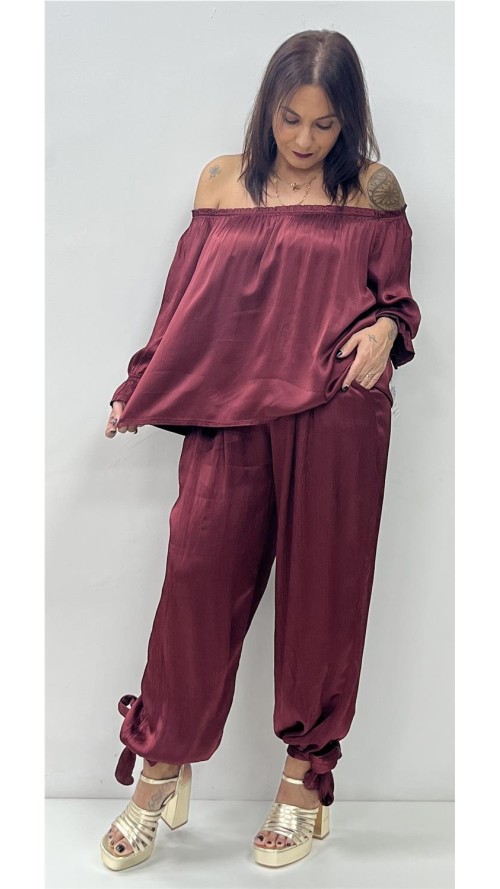 TOP SATINADO GIRONA BURDEOS