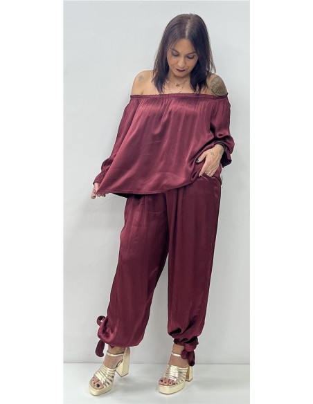 TOP SATINADO GIRONA BURDEOS