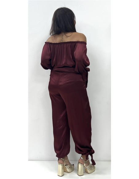 TOP SATINADO GIRONA BURDEOS