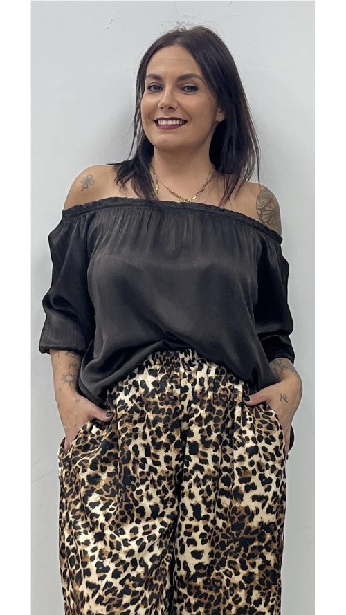 TOP SATINADO GIRONA MARRON