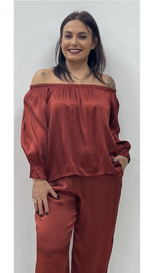 TOP SATINADO GIRONA TEJA