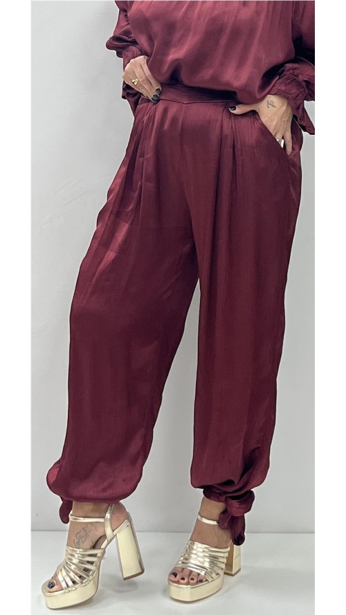 PANTALON GIRONA LAZOS BURDEOS