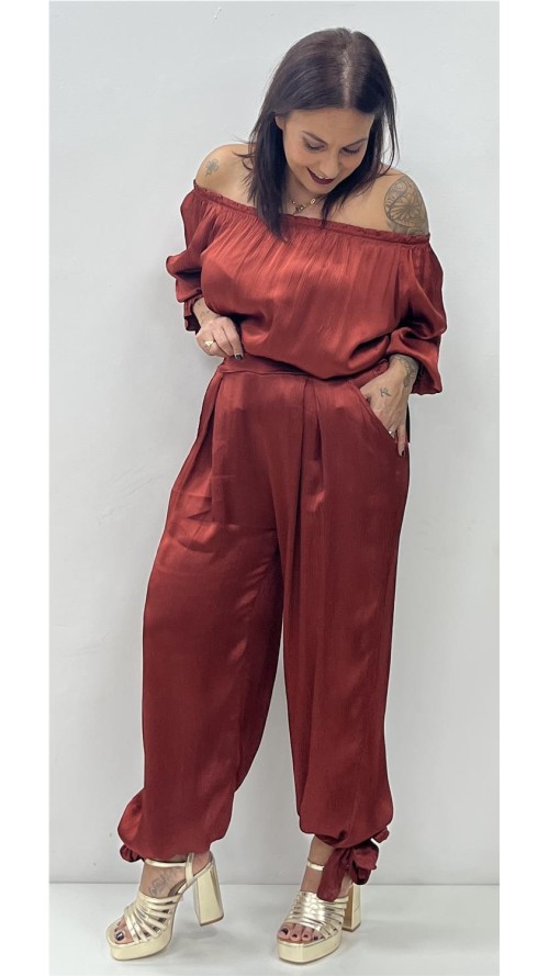 PANTALON GIRONA LAZOS TEJA