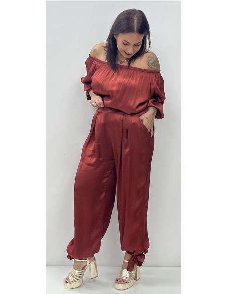 PANTALON GIRONA LAZOS TEJA