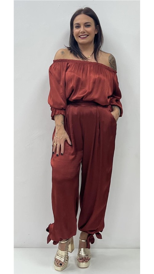 PANTALON GIRONA LAZOS TEJA