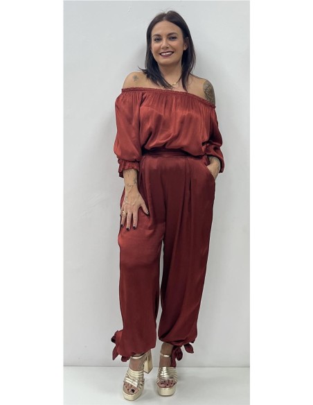 PANTALON GIRONA LAZOS TEJA