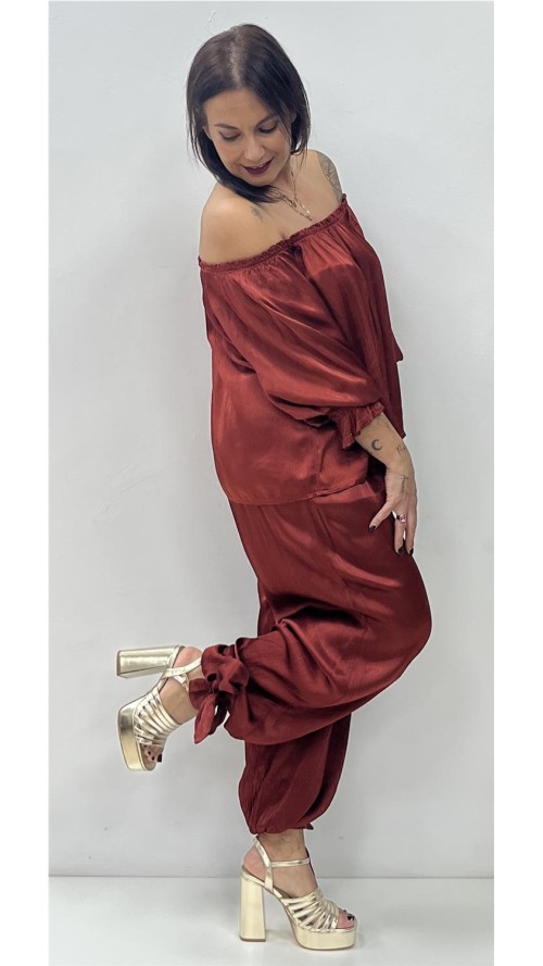 PANTALON GIRONA LAZOS TEJA