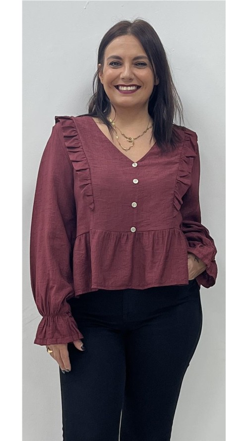 CAMISA ROMA BURDEOS