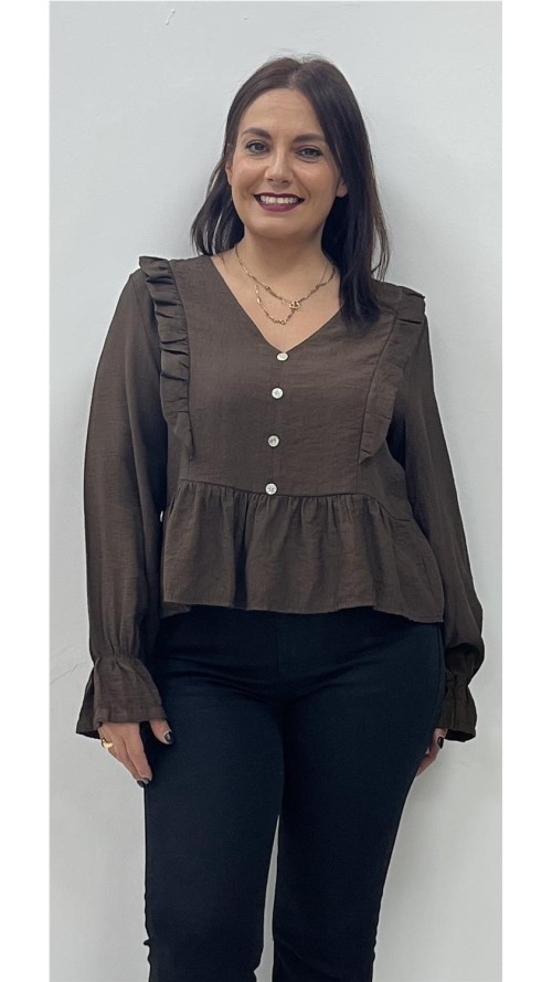 CAMISA ROMA MARRON