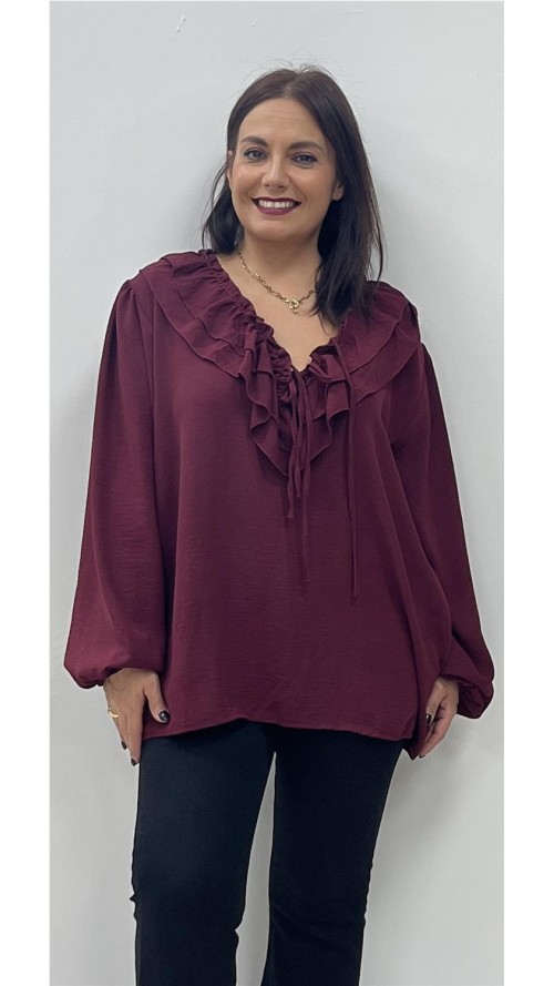 CAMISA SOFIA BURDEOS