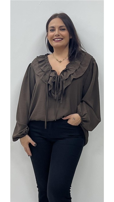 CAMISA SOFIA MARRON