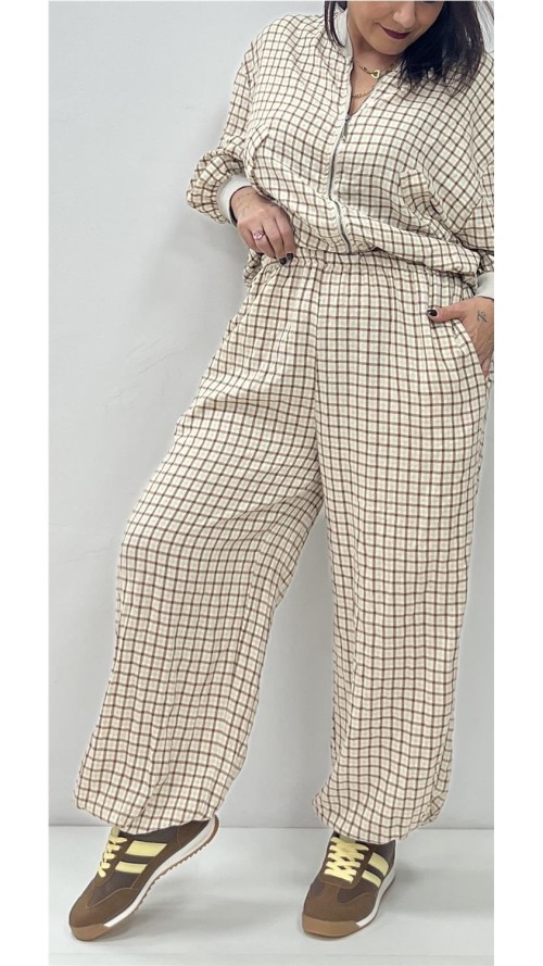 PANTALON CUADRO BEIG