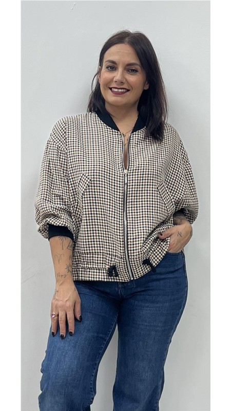 SUDADERA CUADROS NEGRO