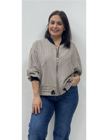 SUDADERA CUADROS NEGRO