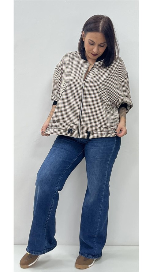 SUDADERA CUADROS NEGRO