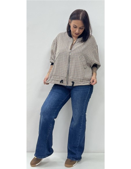 SUDADERA CUADROS NEGRO