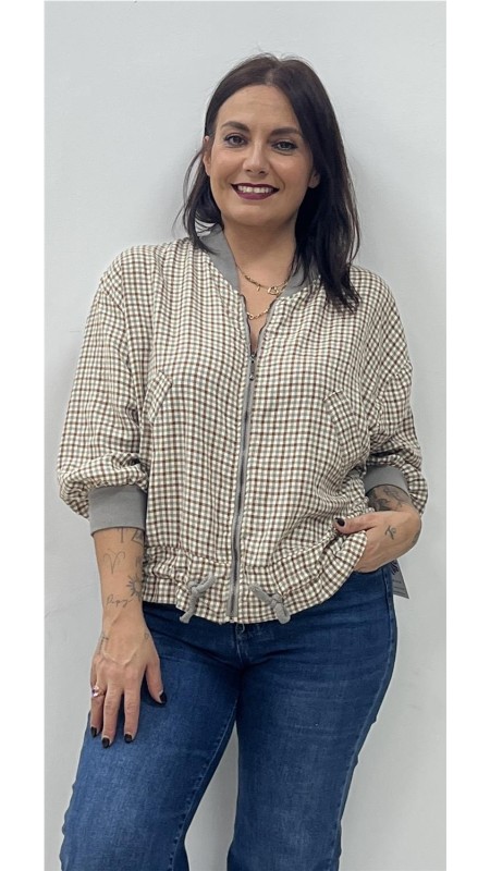 SUDADERA CUADROS GRIS