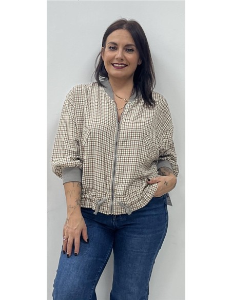 SUDADERA CUADROS GRIS