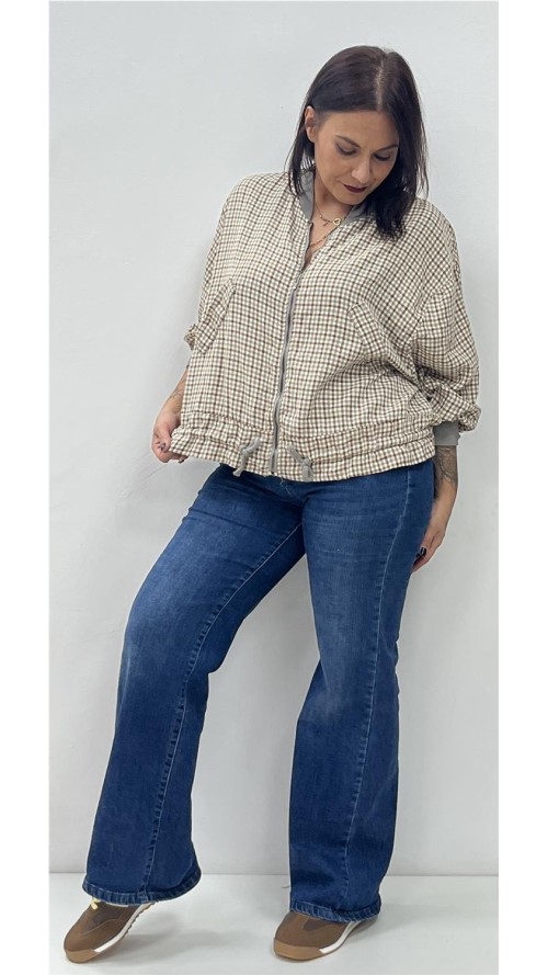 SUDADERA CUADROS GRIS