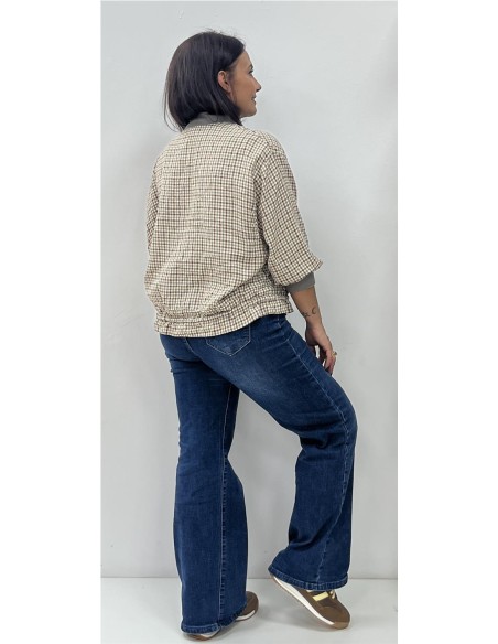 SUDADERA CUADROS GRIS