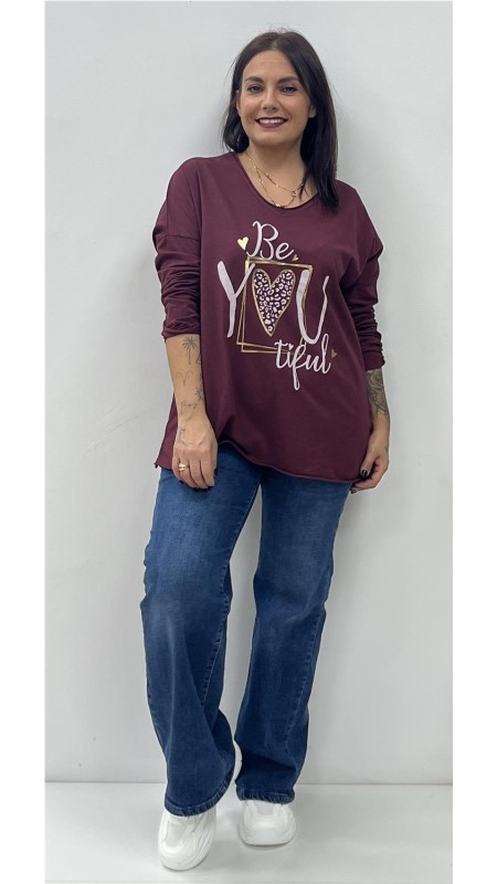 CAMISETA BE YOU BURDEOS 2