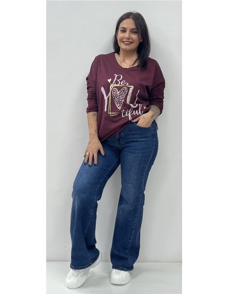 CAMISETA BE YOU BURDEOS