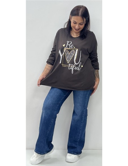 CAMISETA BE YOU MARRON