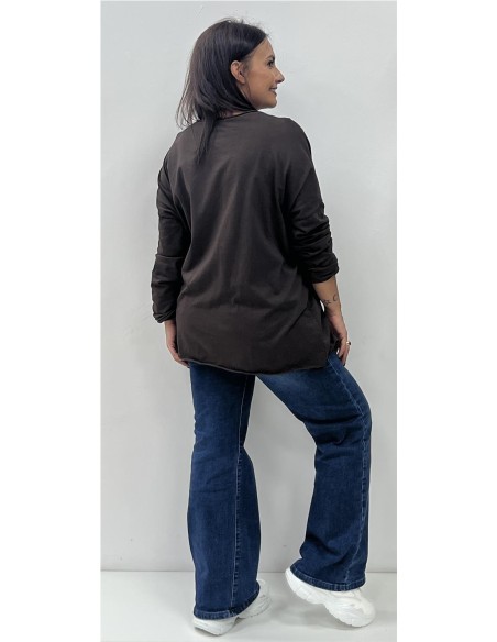 CAMISETA BE YOU MARRON