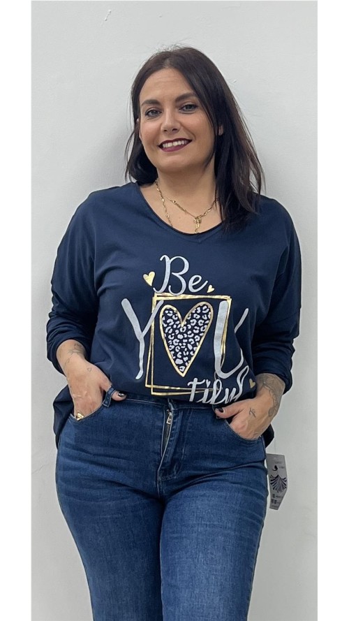 CAMISETA BE YOU MARINO