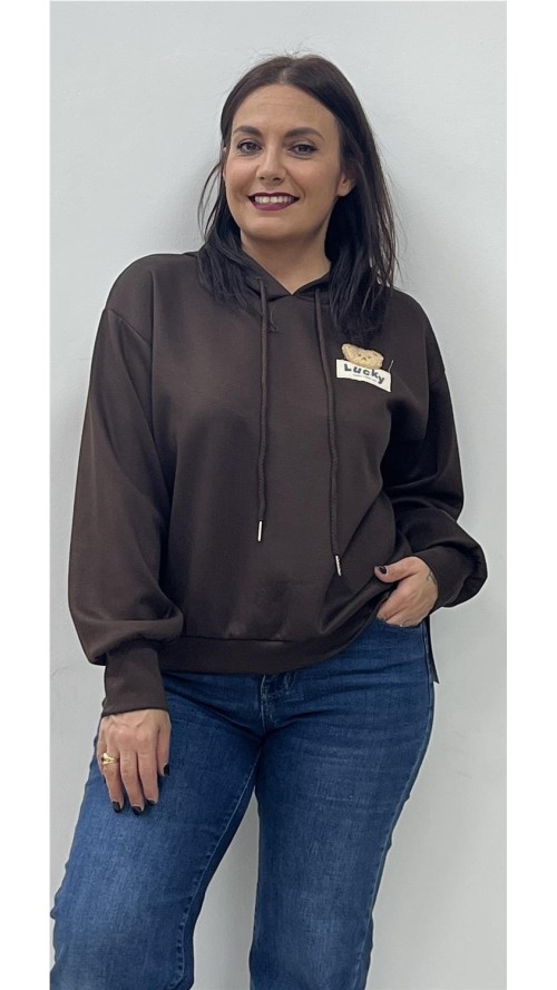 SUDADERA OSO MARRON