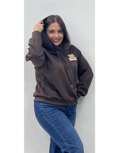 SUDADERA OSO MARRON