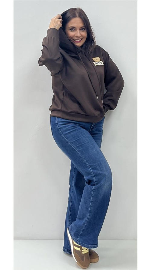 SUDADERA OSO MARRON