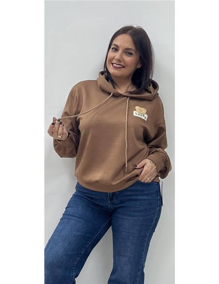 SUDADERA OSO CAMEL