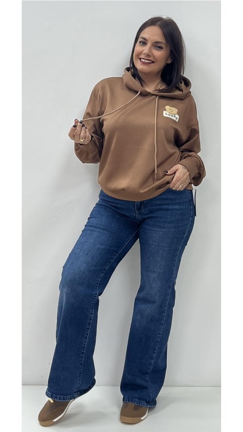 SUDADERA OSO CAMEL