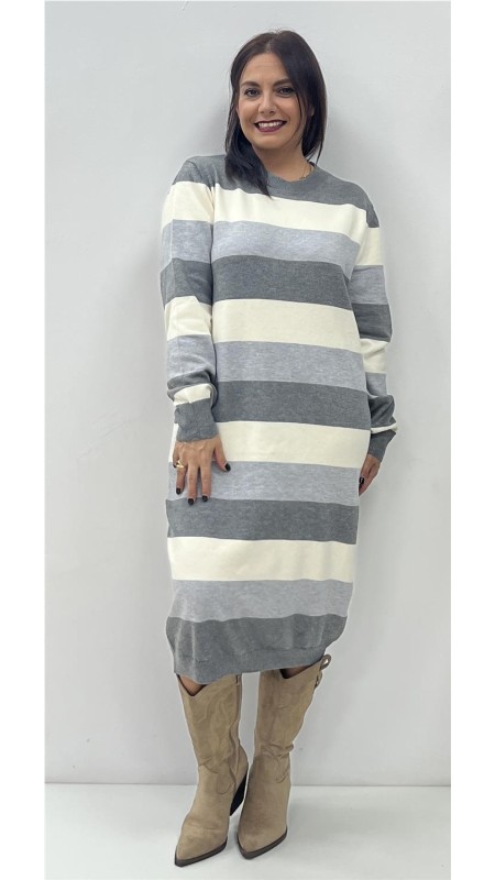 VESTIDO TUNEZ GRIS