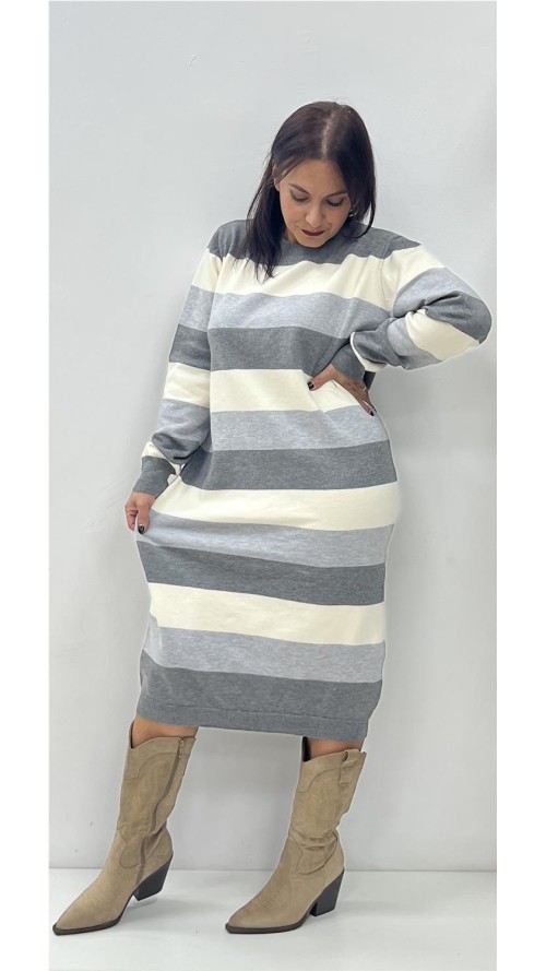 VESTIDO TUNEZ GRIS