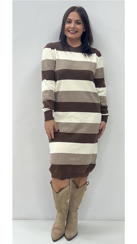 VESTIDO TUNEZ MARRON