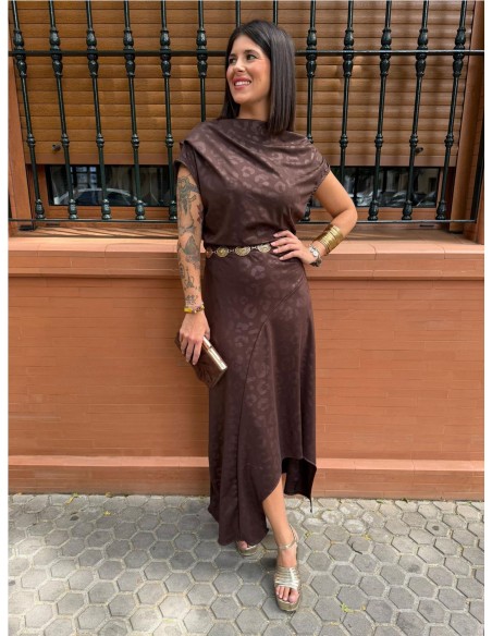 VESTIDO AMPARO MARRON
