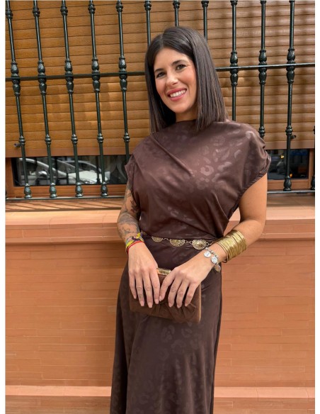VESTIDO AMPARO MARRON
