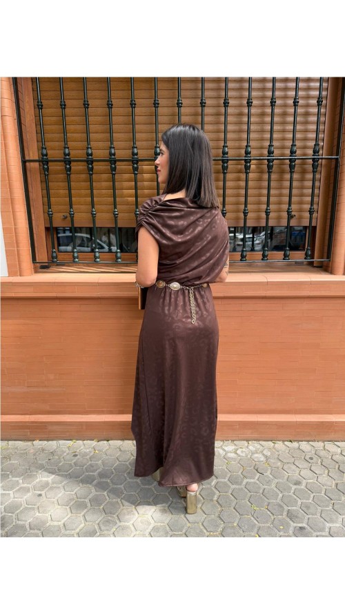 VESTIDO AMPARO MARRON